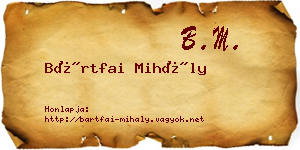 Bártfai Mihály névjegykártya