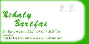 mihaly bartfai business card